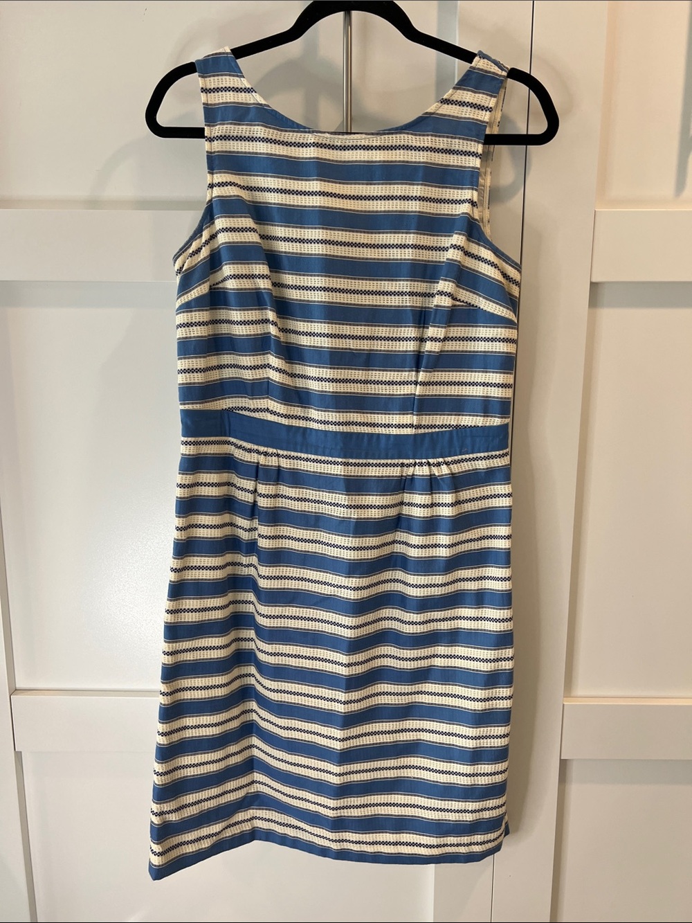 Boden Blue and Cream Striped Sleeveless Dress